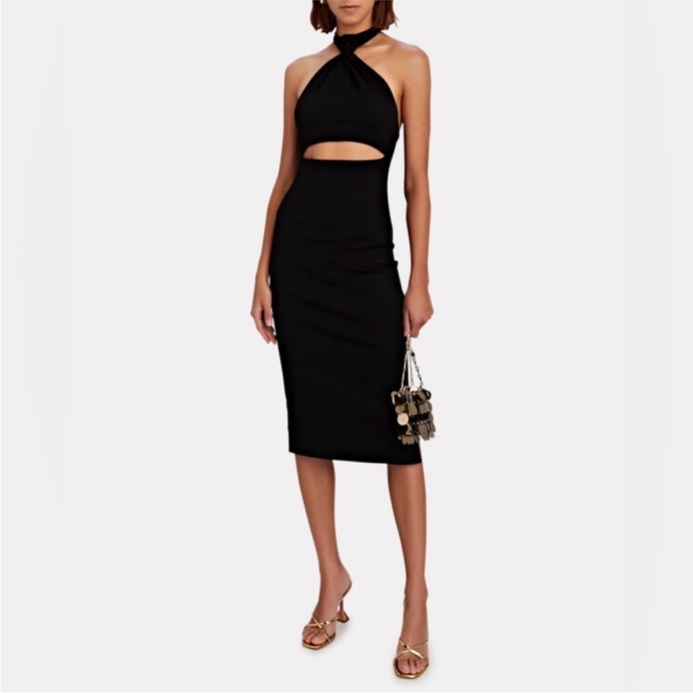 Gauge81 Black Twist Nexk Midi Dress Perfect Condition!